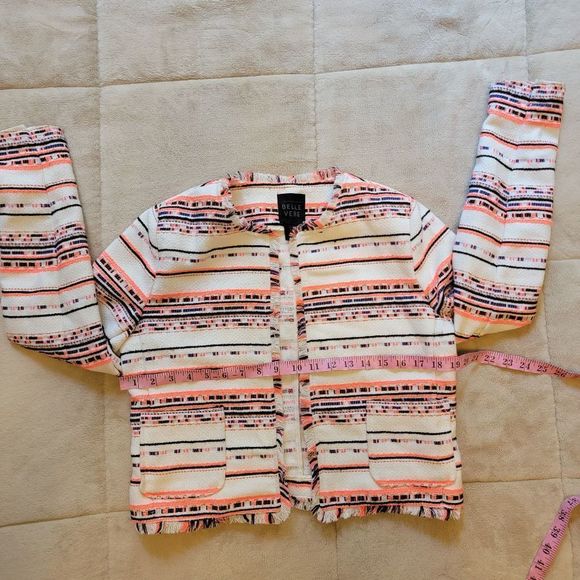 Anthropolgie Belle Vere Southwestern Fringe Tweed Jacket - Picture 7 of 12